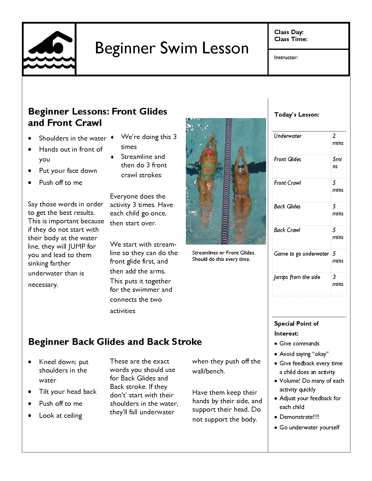 Free Swimming Lesson Plans Swimming Lessons Ideas